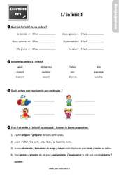 Infinitif - Exercices, révisions : 5ème Harmos - PDF à imprimer