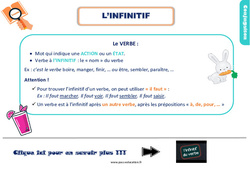 Infinitif - Cours, Leçon, trace écrite : 5ème Harmos - PDF gratuit à imprimer