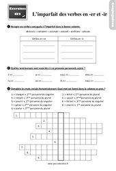 Imparfait des verbes en - er et - ir - Exercices, révisions : 5ème Harmos - PDF à imprimer
