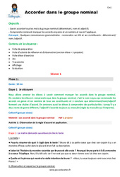 Accorder dans le groupe nominal - Fiche de préparation : 6ème Harmos - PDF à imprimer