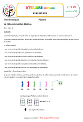 La notion du nombre décimal - Algèbre - Montessori - Atelier 17 : 5ème, 6ème, 7ème Harmos - PDF à imprimer