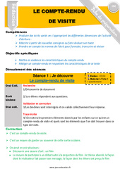 Le compte - rendu de visite - Textes informatifs / documentaires - Production d'écrit - Fiche de préparation : 6ème, 7ème Harmos - PDF à imprimer