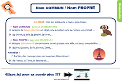 Le nom commun et le nom propre - Cours, Leçon, trace écrite : 5ème Harmos - PDF gratuit à imprimer