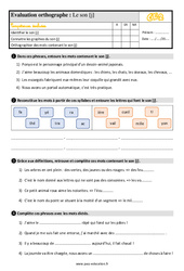 Son [J] - Évaluation, bilan : 5ème Harmos - PDF à imprimer