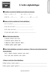 Ordre alphabétique - Exercices, révisions : 5ème Harmos - PDF à imprimer
