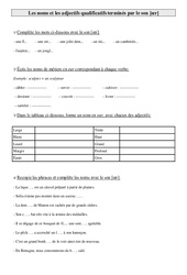 Noms et les adjectifs qualificatifs terminés par le son [œr] - Exercices - Orthographe : 7ème Harmos - PDF à imprimer