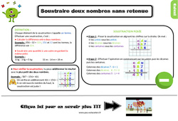 Soustraire deux nombres sans retenue - Cours, Leçon : 5ème Harmos - PDF gratuit à imprimer