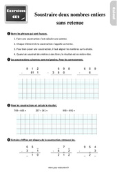 Soustraire 2 nombres sans retenue - Exercices : 5ème Harmos - PDF à imprimer