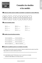 Doubles et moitiés - Exercices : 5ème Harmos - PDF à imprimer