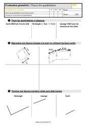 Tracer des quadrilatères - Évaluation, bilan : 6ème Harmos - PDF à imprimer