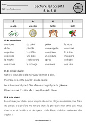 Les accents é, è, ê, ë - Fiche de lecture : 4ème Harmos - PDF à imprimer