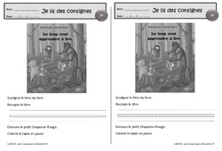 je lis des consignes - Exercices de lecture : 3eme Harmos - PDF à imprimer