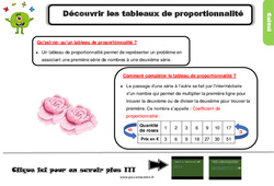 Découvrir les tableaux de proportionnalité - Cours, Leçon, trace écrite : 6ème Harmos - PDF gratuit à imprimer