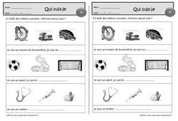 Qui suis - je - Inférences images - Exercices de lecture : 3eme Harmos - PDF à imprimer