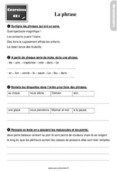 La phrase - Exercices, révisions : 4ème Harmos - PDF à imprimer