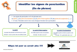 La ponctuation - Cours, Leçon, trace écrite : 4ème Harmos - PDF gratuit à imprimer