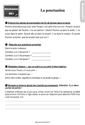 La ponctuation - Exercices, révisions : 4ème Harmos - PDF à imprimer