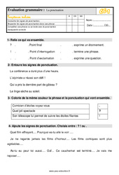 La ponctuation - Évaluation, bilan : 4ème Harmos - PDF à imprimer