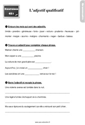 Adjectif qualificatif - Exercices, révisions : 4ème Harmos - PDF à imprimer