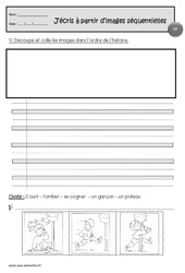 Images séquentielles - Exercices - Production d'écrit : 3eme Harmos - PDF à imprimer