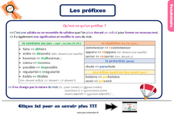 Les préfixes - Cours, Leçon, trace écrite : 5ème Harmos - PDF gratuit à imprimer