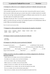 Présent de l'indicatif être et avoir - Exercices - Conjugaison - Français : 6ème Harmos - PDF à imprimer