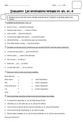 Terminaisons verbales en - ait, - er, - é - Examen Evaluation : 7ème Harmos - PDF à imprimer