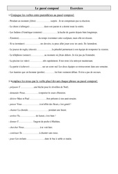 Exercices de conjugaison  - Fiches Le passé composé : 6ème Harmos - PDF à imprimer