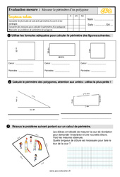 Mesurer le périmètre d’un polygone - Évaluation, bilan : 5ème Harmos - PDF à imprimer