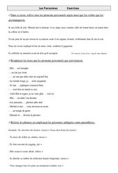 Exercices de conjugaison  -    Les pronoms personnels- Fiches je, me, m’, moi, tu, te, t’, toi, nous, vous, il, elle, ils, elles, se, en, y, le, la, l’, les, lui, soi, leur, eux, lui, leur : 6ème Harmos - PDF à imprimer