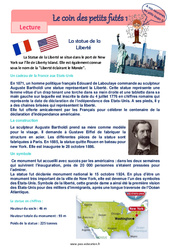 La statue de la Liberté - Fiches valeurs de la république française - Lecture pluridisciplinaire : 6ème, 7ème Harmos - PDF à imprimer