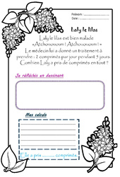 Laly le lilas - 1 histoire 1 problème : 4ème Harmos - PDF à imprimer