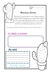 Monsieur Cactus - 1 histoire 1 problème : 4ème Harmos - PDF à imprimer