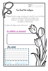 Le duel de tulipes - 1 histoire 1 problème : 4ème Harmos - PDF à imprimer