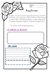 Rosy la rose - 1 histoire 1 problème : 4ème Harmos - PDF à imprimer