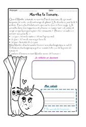 Marthe la Tomate - 1 histoire 1 problème : 5ème Harmos - PDF à imprimer