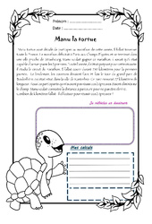 Manu la tortue - 1 histoire 1 problème : 6ème Harmos - PDF à imprimer