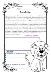 Oron le lion - 1 histoire 1 problème : 7ème Harmos - PDF à imprimer