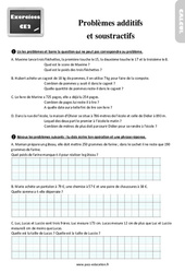 Problèmes additifs  et soustractifs - Exercices : 5ème Harmos - PDF à imprimer