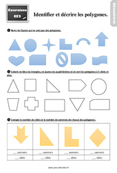 Identifier et décrire les polygones - Exercices, révisions : 5ème Harmos - PDF à imprimer