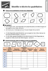 Identifier et décrire des quadrilatères - Exercices, révisions : 7ème Harmos - PDF à imprimer