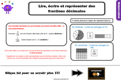 Lire, écrire et représenter des fractions décimales - Cours, Leçon, trace écrite : 7ème Harmos - PDF à imprimer