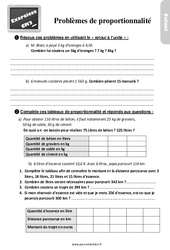 Problèmes de proportionnalité - Exercices, révisions : 7ème Harmos - PDF à imprimer