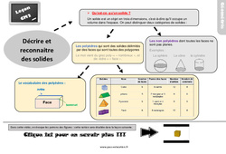 Décrire et reconnaitre des solides - Cours, Leçon, trace écrite : 7ème Harmos - PDF gratuit à imprimer