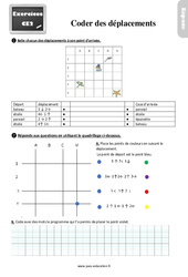 Coder des déplacements - Exercices, révisions : 5ème Harmos - PDF à imprimer