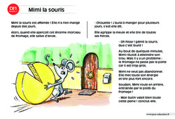 Mimi la souris - Lecture compréhension - Histoire illustrée - Niveau 1 : 4ème Harmos - PDF à imprimer