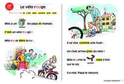 Le vélo rouge - Lecture compréhension - Histoire illustrée - Niveau 1 : 3eme Harmos - PDF à imprimer