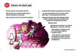 Fanny ne dort pas - Lecture compréhension - Histoire illustrée - Niveau 1 : 4ème Harmos - PDF à imprimer