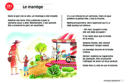 Le manège - Lecture compréhension - Histoire illustrée - Niveau 1 : 4ème Harmos - PDF à imprimer