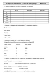 Verbes du  groupe - imparfait de l’indicatif - Exercices - Conjugaison : 6ème Harmos - PDF à imprimer